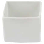 Thumbnail image #2 for JB Prince R416 Square Porcelain Cube Dish, 1-1/3 oz, 1-1/2" x 1-1/2", White