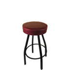 Thumbnail image #1 for Oak Street SL3132 Backless Swivel Bar Stool with XL Button-Top Vinyl Seat and Black Powder-Coated Frame