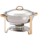 Thumbnail image #1 for Alegacy Foodservice Products Top-Shelf AL424GA 4-Qt Round Stainless Steel Chafing Dish with Pull-Top Cover and Canned Heat