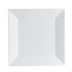 Thumbnail image #1 for CAC China Niagara NGA-16 Square Porcelain Plate, 10 inch, Bone White, Glazed Foot 1 Dozen