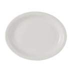 Thumbnail image #1 for Tuxton China Nevada TNR-913 Ceramic Oval Platter, 11-3/8", Narrow Rim, Eggshell 1 Dozen