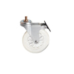 Thumbnail image #1 for Cal-Mil 22364-12 Clear Low-Profile Non-Marking Plate Caster with Brake for Tables Case of 4