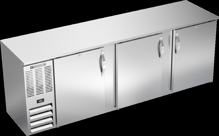 Product image #3 for Beverage-Air 94-Inch Three-Section Refrigerated Back Bar Storage Cabinet with 3 Solid Doors
