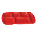 Thumbnail image #1 for G.E.T. GET TL-152-RO . . 6-Compartment Left-Handed ABS Cafeteria Tray, Orange, 13-3/4" x 9-7/8" 1 Dozen