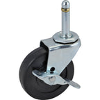 Thumbnail image #1 for AllPoints Foodservice Parts & Supplies 2802325 3-1/2" Rubber Swivel Stem Caster with Brake, 1-1/2"W Wheel