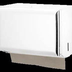 Thumbnail image #2 for CFS Brands Classic T1800WH Wall-Mounted Single-Fold Paper Towel Dispenser, White Steel, 500-Towel Capacity, Key Lock Case of 6