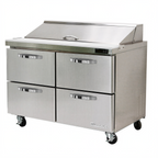 Thumbnail image #1 for Blue Air FSE LLC BLPT60-D4-HC Two-Section Sandwich Prep Table, 60-3/8"W, 4 Drawers, 16-Pan Capacity, Rear-Mounted Self-Contained Refrigeration
