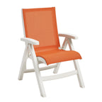 Thumbnail image #1 for Grosfillex Jamaica Beach UT095004 Outdoor Midback Folding Chair, Orange Sling, White Frame Case of 2
