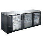 Thumbnail image #3 for Admiral Craft Equipment Corp. Black Diamond USBB-9028G 90-Inch Back Bar Bottle Cooler with 3 Hinged Glass Doors, 32 Cu. Ft.
