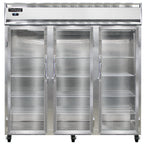 Thumbnail image #1 for Continental Refrigerator 3RNPT-GD-SD Three-Section Pass-Thru Reach-In Refrigerator, Glass Front/Solid Rear Doors, Top-Mounted Self-Contained