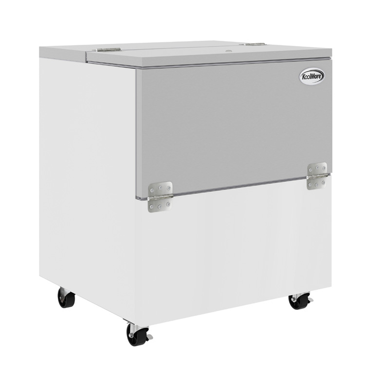 Product image #5 for KoolMore 34-Inch Freestanding Commercial Milk Cooler, 8-Crate Capacity, Dual Vertical Swing Doors