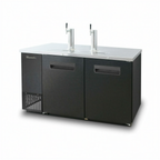 Thumbnail image #1 for Blue Air FSE LLC BDD59-2B-HC Commercial Keg Cooler, 59"W, 2 Half-Barrel Capacity, 2 Beer Towers, Black Exterior