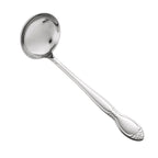 Thumbnail image #1 for CAC China Louvre 3023-38 Ladle, 4 oz., 11-1/2"L, One-Piece, 18/0 Stainless Steel Case of 120