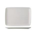 Thumbnail image #1 for CAC China Aurora ARA-RT11 Rectangular Porcelain Platter, 11" x 8", Coupe Rim, Bone White 1 Dozen