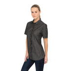 Thumbnail image #1 for Chef Works Detroit SHC03W-BLK-XS Women's Short-Sleeve Chef Shirt, Snap-Front, Black, Poly/Cotton, XS