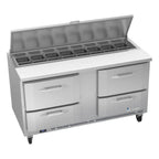 Thumbnail image #1 for Victory Refrigeration UltraSpec™ VSPD60HC-16-4 Two-Section Sandwich Prep Table, 60"W, 4 Drawers, 16-Pan Top, Self-Contained Refrigeration