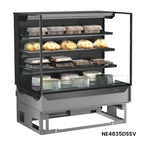 Thumbnail image #5 for Structural Concepts Reveal® NE4835DSSV Self-Service Non-Refrigerated Slide-In Counter Display Case, 3 Adjustable Glass Shelves, Black, 47-3/4" W