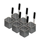 Thumbnail image #1 for Arcobaleno Pasta Equipment APCB8SET6 Pasta Cooker Basket Set, 6-Piece, Size #8, Stainless Steel Perforated Baskets, Industrial Handle