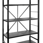 Thumbnail image #1 for Eastern Tabletop Z1000BK Folding Kiosk, 36"W x 16 3/4"D x 73"H, 5 Shelves, Locking Casters, Black Powder-Coated Aluminum