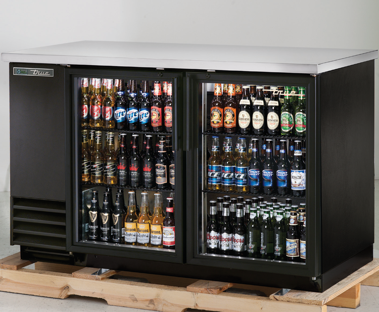 Product image #5 for True 2-Section Glass Door Back Bar Cooler, 58-7/8 Inch Wide, Stainless Steel Top