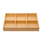 Thumbnail image #1 for Korin Inc Kiwami IMP-27054 Square Wood Bento Box, 6 Compartments, 14-3/4"L x 10"W x 2-3/10"H, Box Only