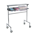 Thumbnail image #1 for Lakeside Manufacturing 2600 Mobile Stainless Steel Tray Starter Station for Conveyor with Solid Top Shelf and Angled Pan Panel