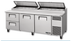 Thumbnail image #10 for True 93.5-Inch 2-Section Pizza Prep Table with 2 Drawers, 2 Doors, and White Poly Cutting Board