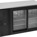 Thumbnail image #1 for Victory Refrigeration VBB58HC-GS-B Two-Section Back Bar Refrigerator, 58"W, Sliding Glass Doors, Stainless Steel Top, Black Exterior