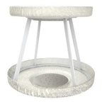 Thumbnail image #1 for Steelite International My Glass Studio GS196708 Tall Seafood Tower Set with 2 Drains, Crackle Cream, Mixed Materials