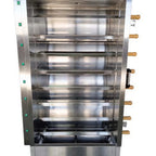 Thumbnail image #1 for AMPTO Metal Supreme FRG8VE Gas Rotisserie Oven, 40-Chicken Capacity, 8 Stainless Steel V-Spit Skewers, Stainless Steel Construction