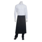 Thumbnail image #1 for Chef Works 122A-BLK-0 Bistro Waist Apron, 32" L x 27½" W, 2 Pockets, 65/35 Poly/Cotton, Black