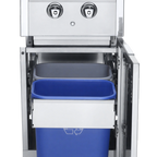 Thumbnail image #1 for Crown Verity MODULAR ICM-SBNG-GH-LT Natural Gas Cabinet Module with Dual Side Burner, Light Package and Garbage Holder with Bins