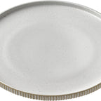 Thumbnail image #1 for Libbey Playground - Nara 701127191000582 Round White Stoneware Plate, 8-1/4-Inch, Flat Edge, Wide Rim