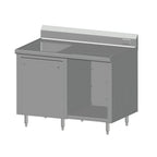 Thumbnail image #1 for SPG International Universal Stainless BCRS-48L Stainless Steel Beverage Counter with Rack Slides and Left Sink Bowl, 48"W x 30"D