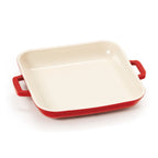Thumbnail image #1 for G.E.T. Heiss CA-004-RW/CC Mini Square Induction Grill Pan, 10 oz, Cast Aluminum with Ceramic Enamel, Red/White Case of 12