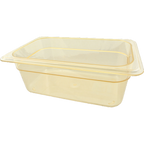 Thumbnail image #1 for AllPoints Foodservice Parts & Supplies Carlisle® 1331776 Plastic Food Pan, 1/4 Size, 4" Deep, Amber Polycarbonate