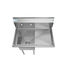Thumbnail image #6 for KoolMore 33-Inch 1-Compartment Commercial Sink with Right Drainboard and Backsplash