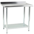 Thumbnail image #1 for Hakka Brothers Hakka food processing WT-2436-2R-4 Stainless Steel Work Table with Galvanized Undershelf, 24W x 36L x 34H, 18 Gauge 430
