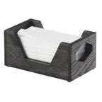 Thumbnail image #1 for Cal-Mil Cinderwood 3810-87 Rectangular Oak Wood Napkin Holder, Dark Ash Gray, 9-1/2"W x 5-1/2"D x 1-3/8"H