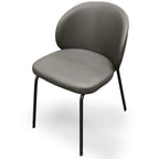 Thumbnail image #2 for JustChair Manufacturing U34918-GR1 Stackable Hospitality Side Chair, Upholstered Contour Back and Seat, Black Exposed Steel Frame