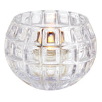 Thumbnail image #2 for Sterno Brilliance 80526 Glass Candle Lamp, Clear, 3-1/4"H, Round, Square Textured Pattern