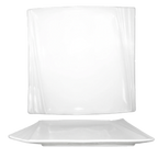 Thumbnail image #1 for International Tableware Pacific PC-10 Porcelain Square Plate, 10", Embossed Rim 1 Dozen