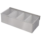 Thumbnail image #1 for Stanton Trading 4704 Countertop Stainless Steel Condiment Server, 4 Compartments, White Removable Containers, Transparent Lid Case of 16