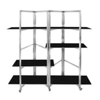 Thumbnail image #1 for Eastern Tabletop Grab n' Go ST1880W Mobile 4-Tier Buffet Display System with 8 Removable Shelves, 60"W x 24"D x 76"H, Stainless Steel