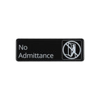 Thumbnail image #1 for CAC China SCE3-NA12 Self-Adhesive No Admittance Compliance Sign, English, 9 x 3 in, Black Plastic Case of 144