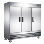 Thumbnail image #1 for USR Brands Coldline C-3RR Three-Section Solid-Door Reach-In Refrigerator, 72 cu. ft., Bottom-Mounted Self-Contained