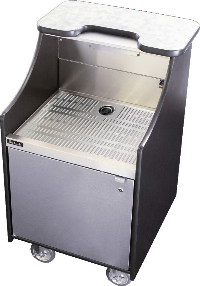 Product image #5 for Top Shelf 24-Inch Mobile Bar Storage Cart with Drainboard, Lockable Cabinet, and LED Task Lighting