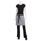 Thumbnail image #1 for Chef Works Portland AHWPT002-BLK-0 Black Half-Length Bistro Apron, 19"L x 31"W, Cotton/Poly Denim, 2 Pockets