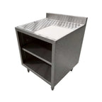 Thumbnail image #1 for NBR Equipment NGC-242B Underbar Glass Rack Unit, 24"W x 24"D x 32-1/2"H, Open Base, 2-Rack Capacity, Stainless Steel, Drainboard Top