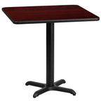 Thumbnail image #1 for Flash Furniture XU-MAHTB-3030-T2222-GG Square Mahogany Laminate Dining Table, 30"W x 30"D, Four-Point Pedestal Base